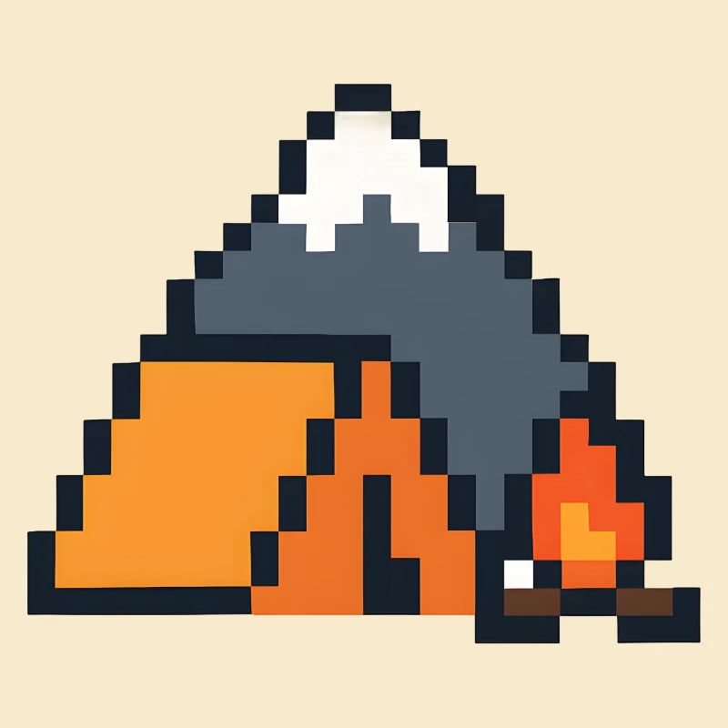 Pixel Sleeping Fox Moonlit Night