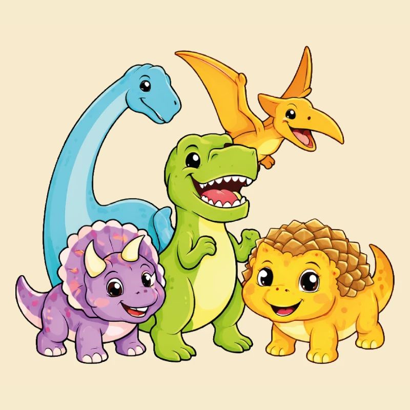 Niedliche Dino-Team