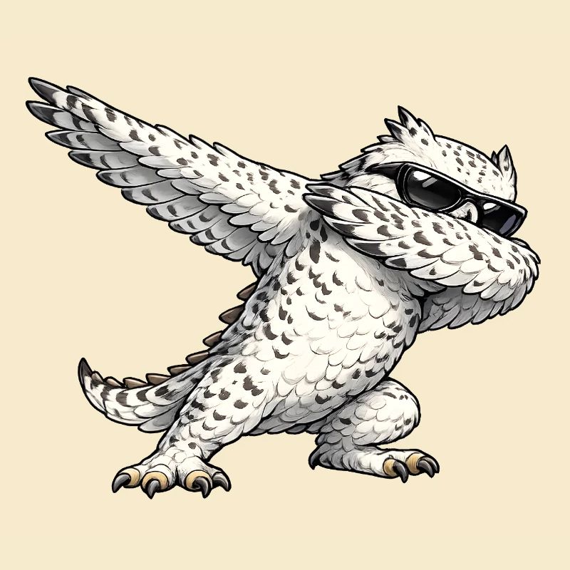 Dabbing Schneeeule