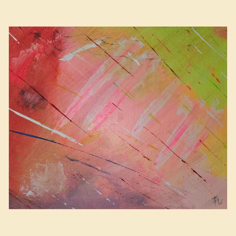 Neon Diagonal Stripe Abstract