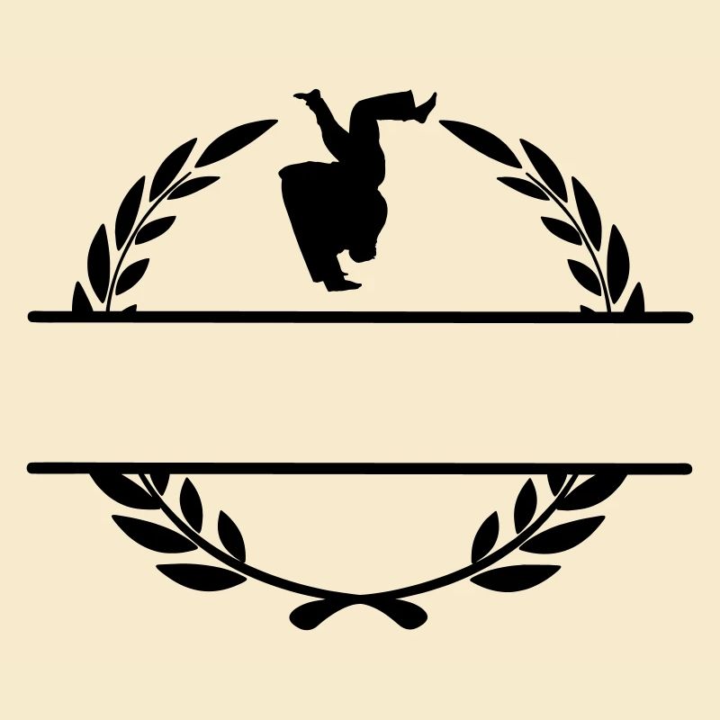 Lancer de judo dans une couronne de laurier