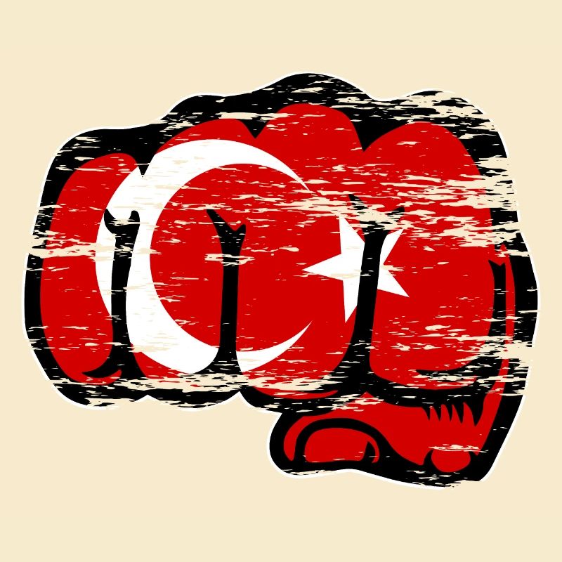Poing de main drapeau turc utilisé
