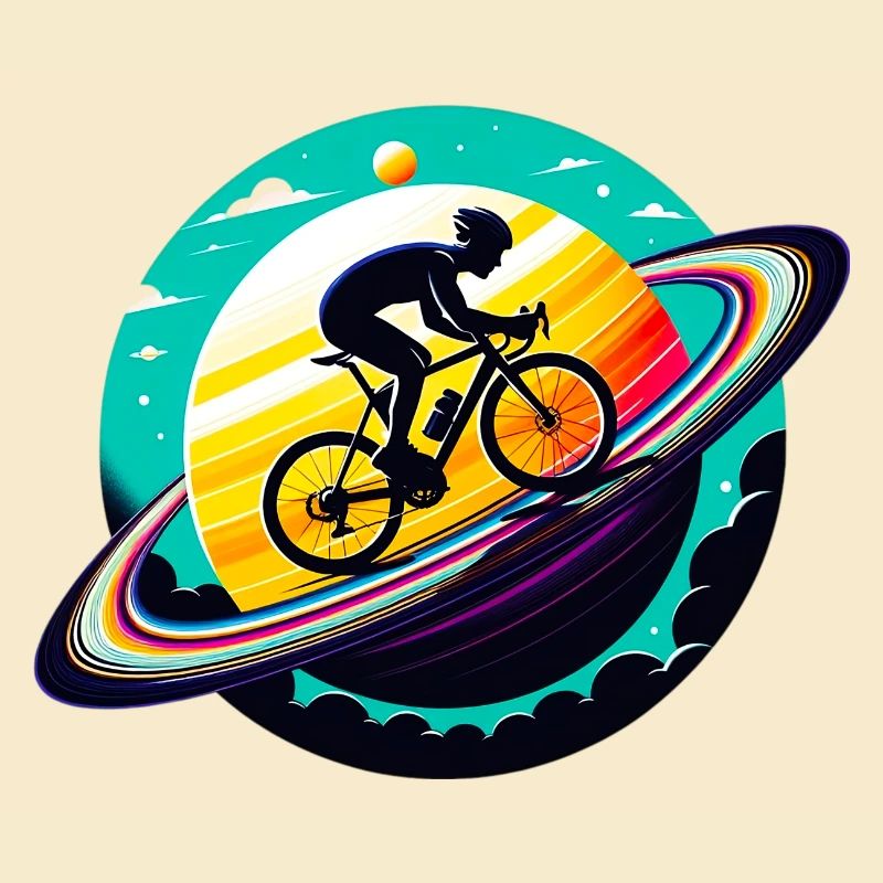 Cycliste sur Saturne