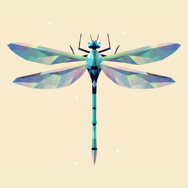 libellule en filigrane élégante au design polygonal