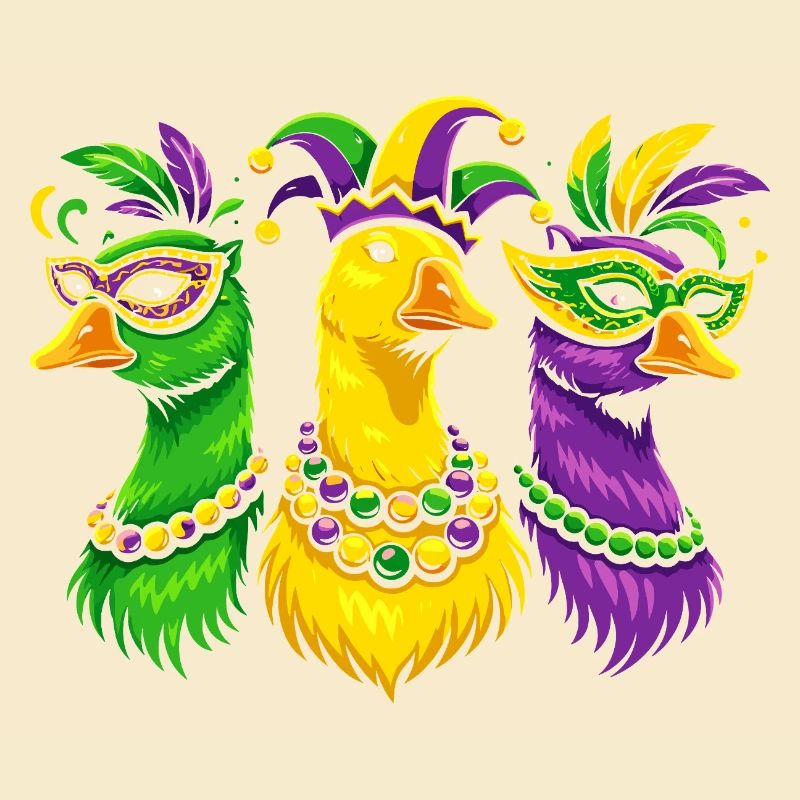 Karnevalstrio der Maskenvögel