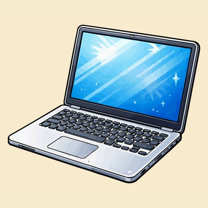 Ordinateur portable néon bleu clair