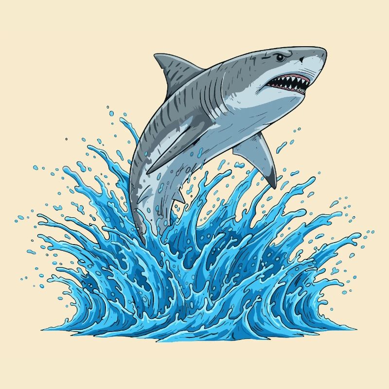 Saut de requin au-dessus de l’eau vive
