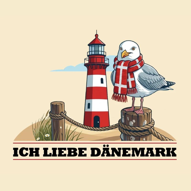 Leuchtturm Möwe mit Schal