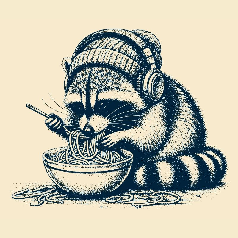 Spaghetti Waschbär