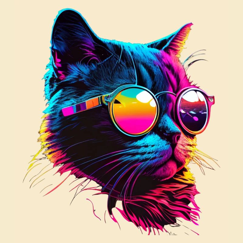 Cat Vaporwave Esthétique Rétro