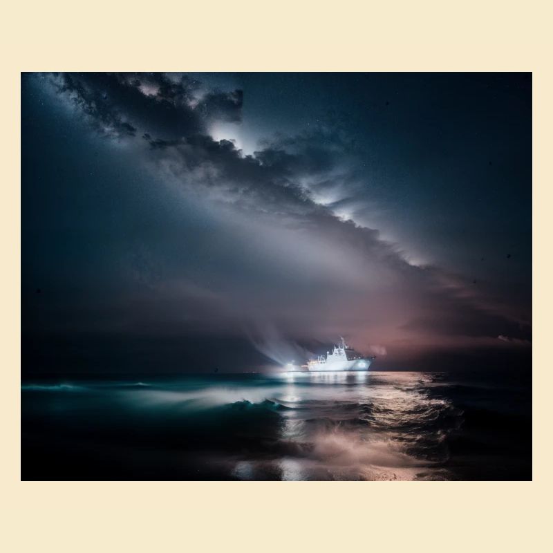 Ship at night