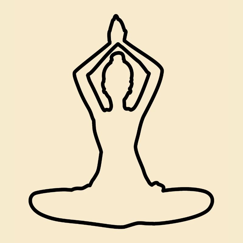 4 Yoga Padmasana oder Lotusblüte | Schwarzer Strich