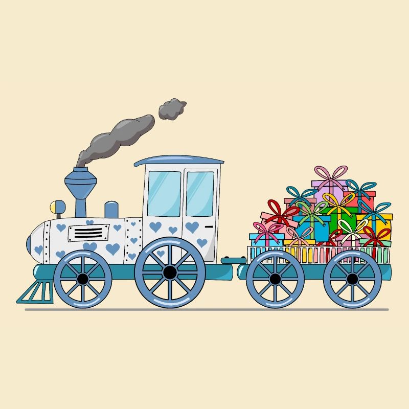 Kinderzug Eisenbahn mit Anhänger weiß
