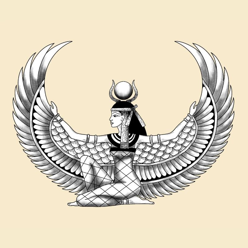 Egyptian Drawing Goddess Isis Egypt