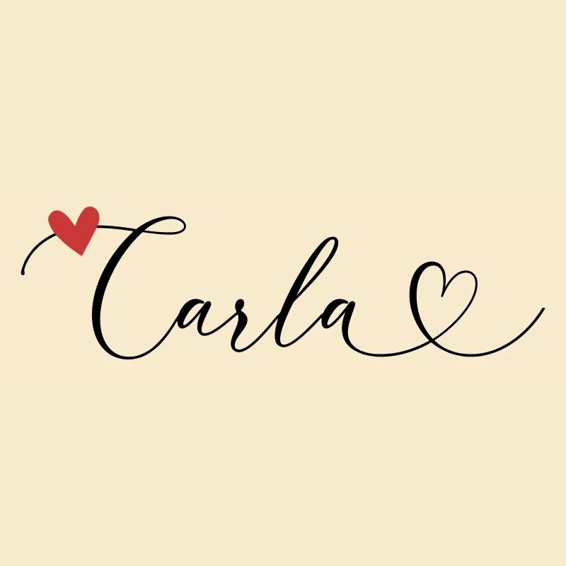 Carla Surname First name Calligraphy Heart