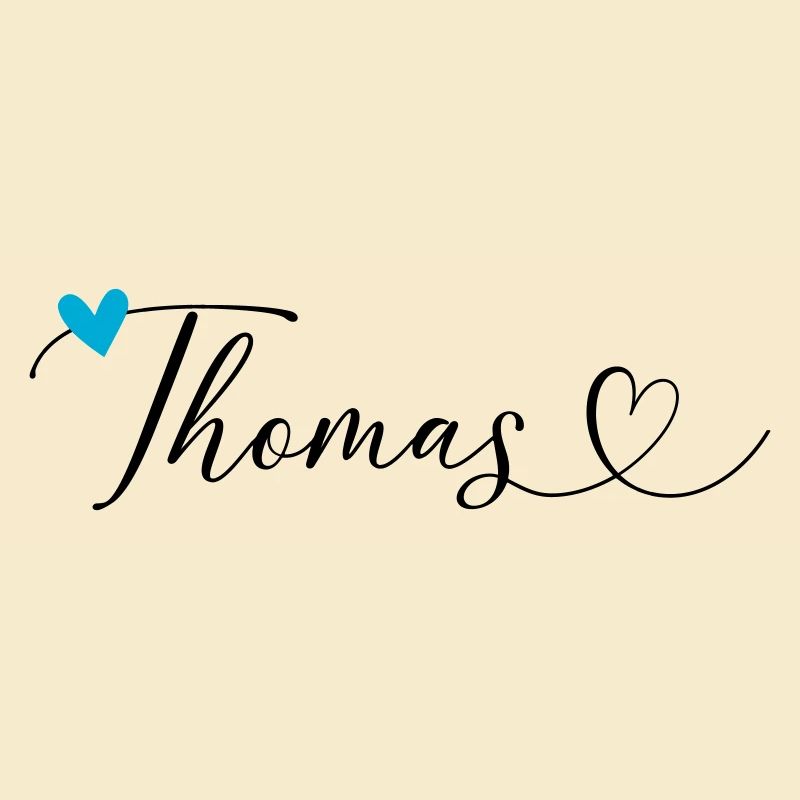Thomas Nom Prénom Calligraphie Coeur