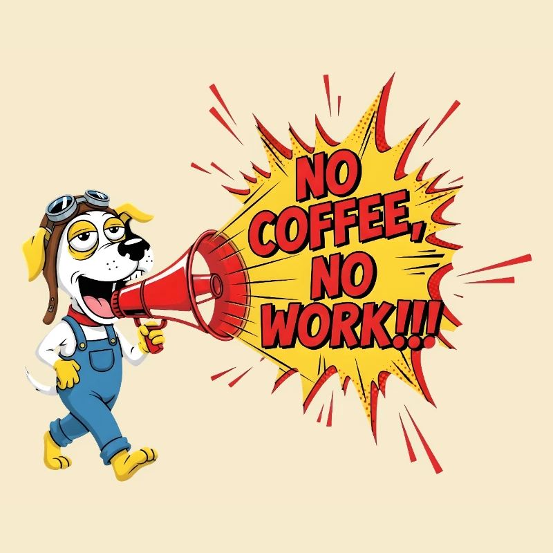 NO COFFEE NO WORK Animals Cofee Rally Humorous