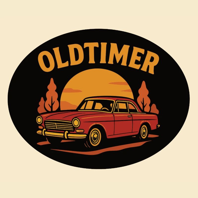 Vintage Auto Oldtimer Sunset Design