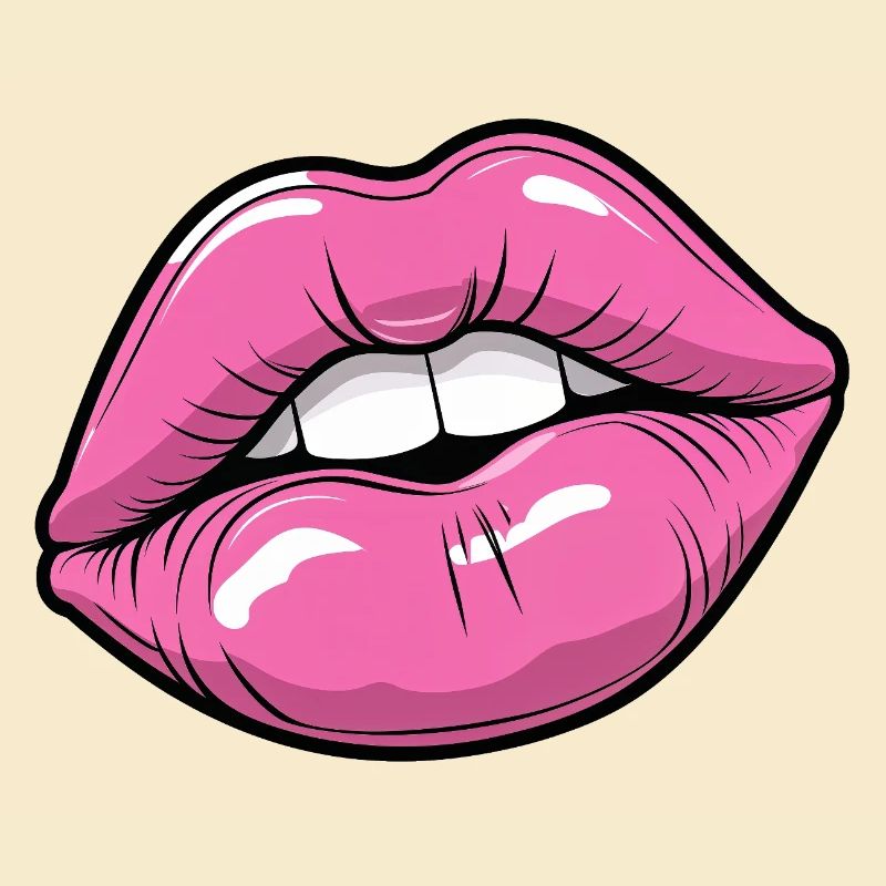 Lèvres Pop Art en Rose