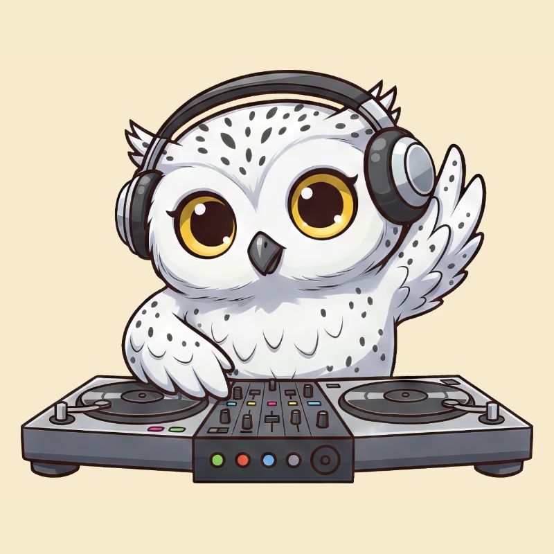 Owl DJ Dancing Techno Disco Electronic Music