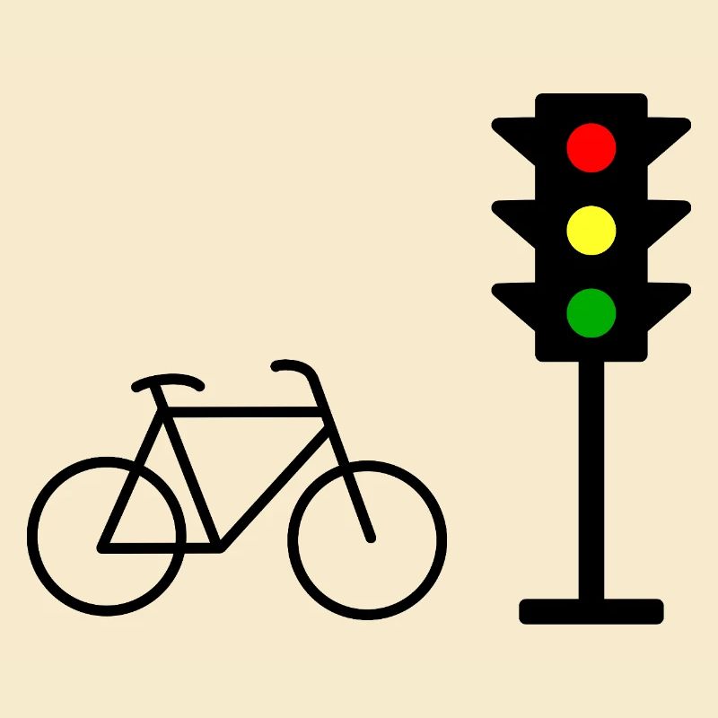 Empreinte de feu de circulation avec vélo