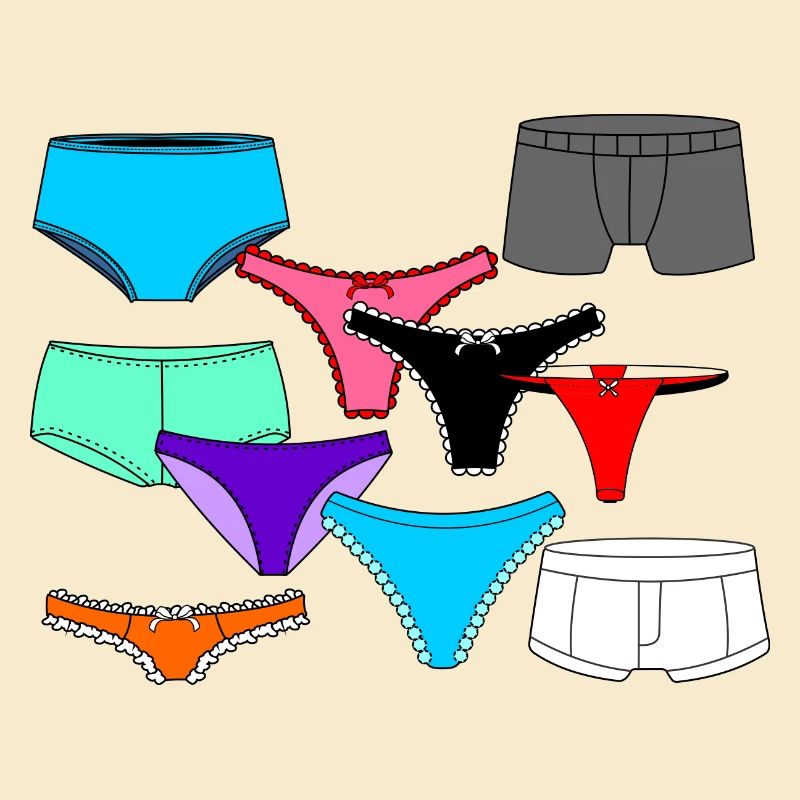 Dessous-Logo mit Slip und Unterhose