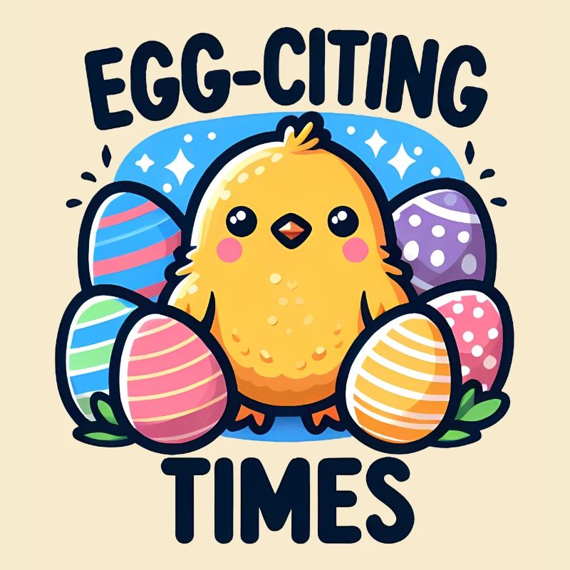Funny Easter design - Egg-citing times
