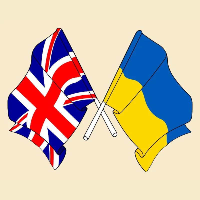 Drapeau de l’Angleterre et drapeau de l’Ukraine