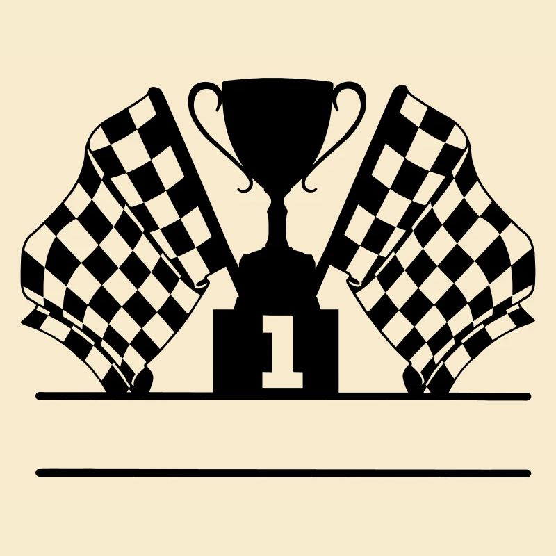 Car Racing Cup Flagge Nummer 1