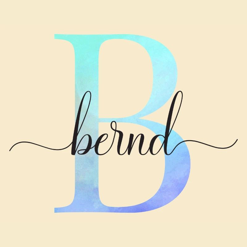 B| Monogramme | Nom | Bernd | Aquarelle
