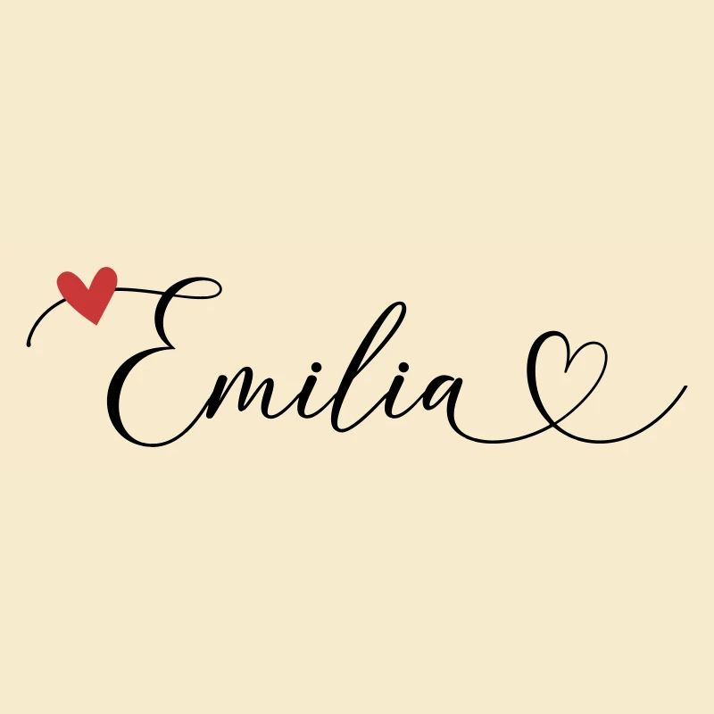 Emilia Surname First name Calligraphy Heart