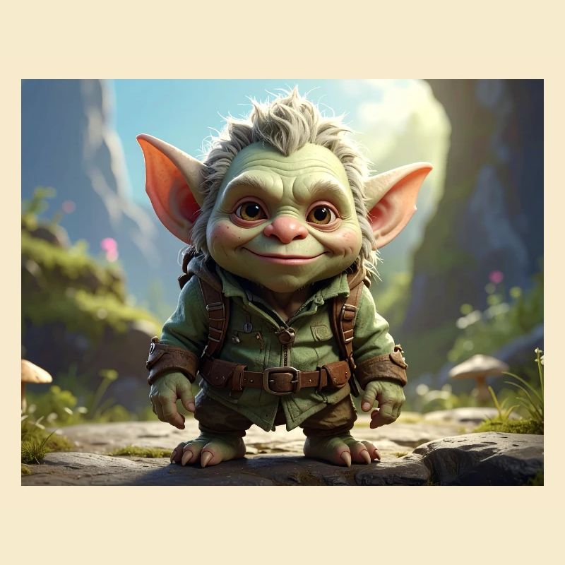 Petite créature verte dans la forêt