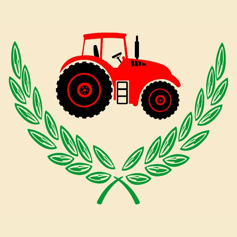 Red Tractor in Laurel Wreath