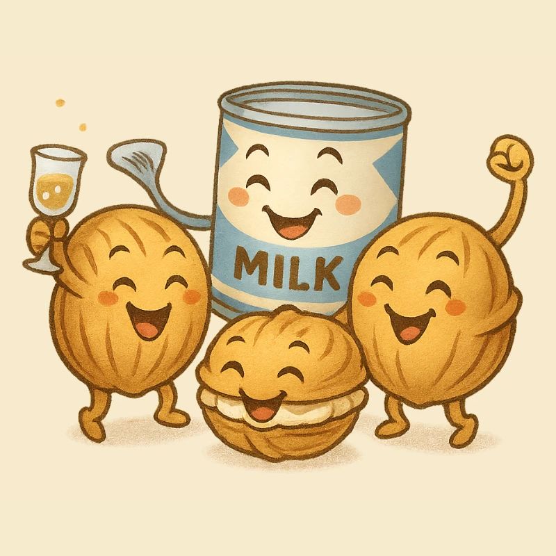 Condensed milk with nut biscuits