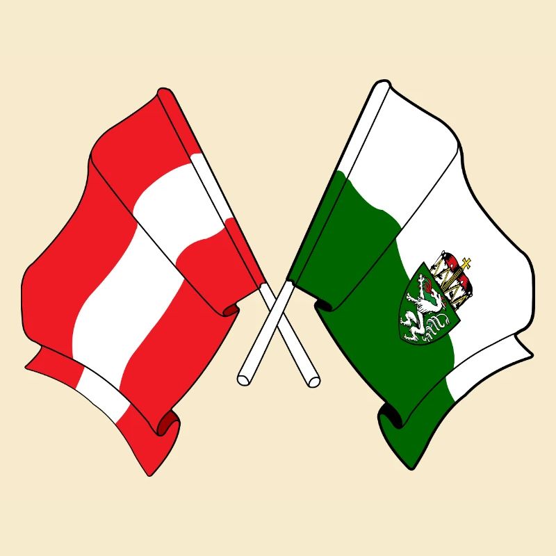 Drapeaux croisés de l’Autriche et de la Styrie