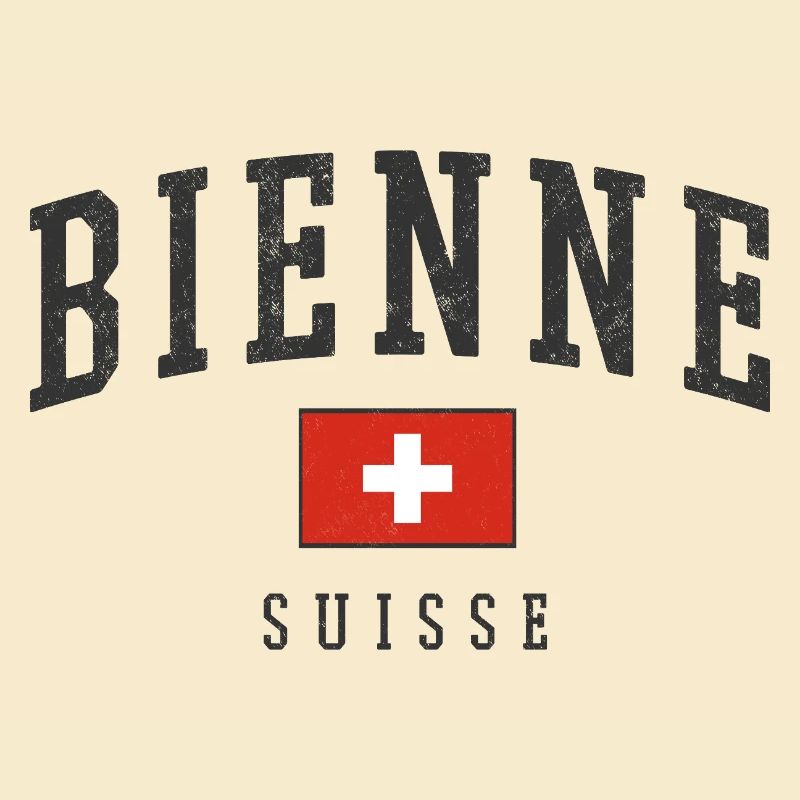 Bienne Schweiz Design mit Flagge