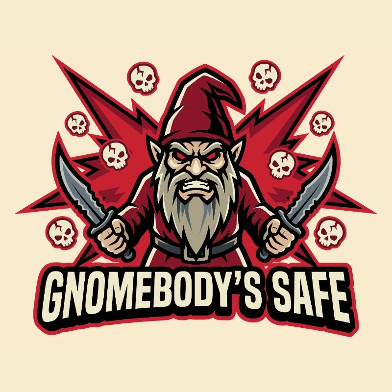 Evil Gnome, Dark Gnome, Goth Gnome, Funny Gnome