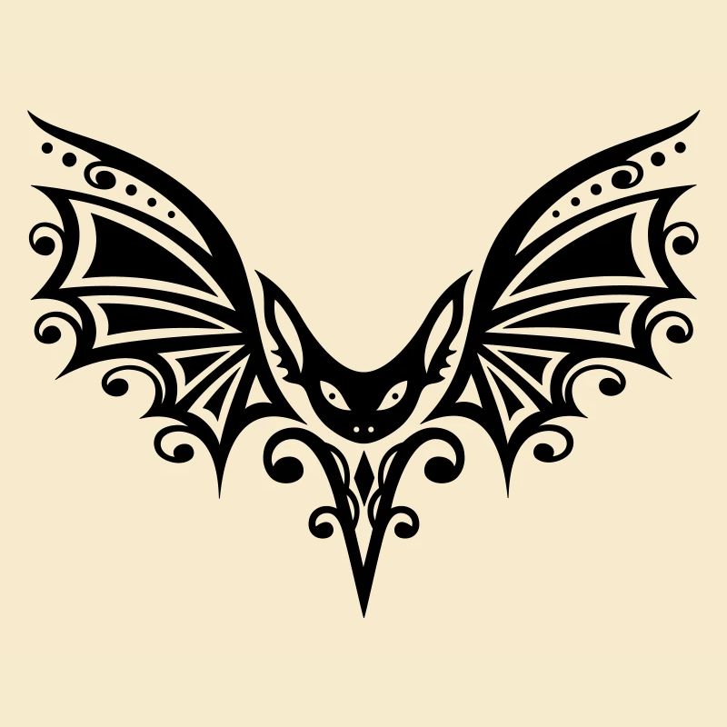 Flying Bat, Tribal and Tattoo Design