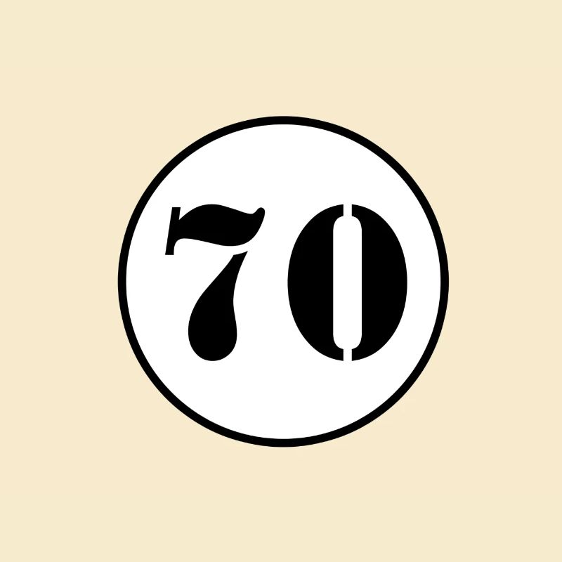 NUMMER 70 Siebzig Geburtstag Geschenk