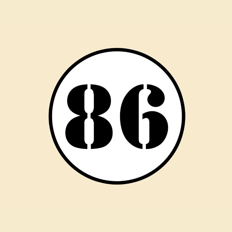 NUMBER 86 eighty six birthday gift