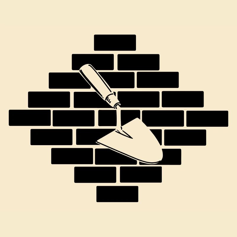 Mason masonry bricks with trowel logo