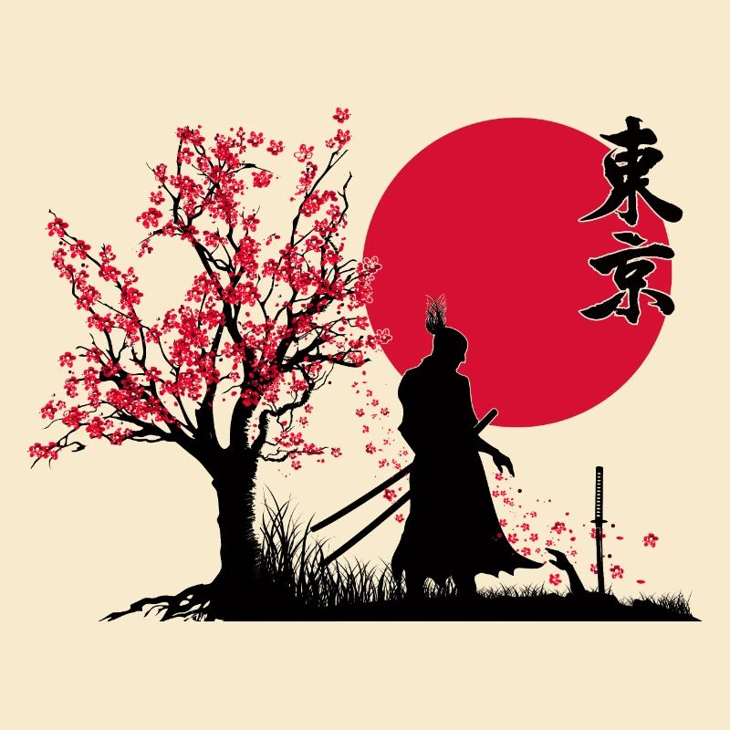 Samurai Shadow Slayer | HDR-Grafik Japanische Kunst
