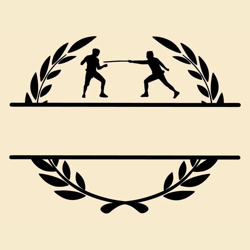 Fencing competition in laurel wreath