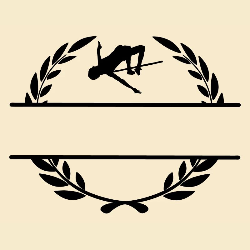 High jumper in laurel wreath