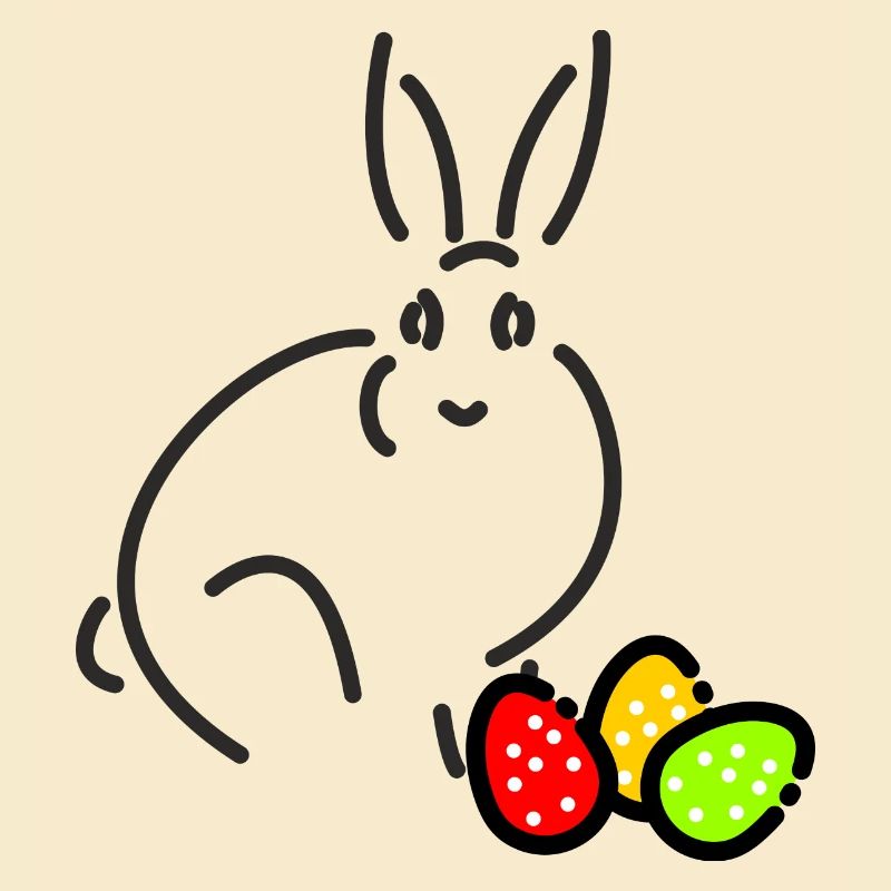 The Easter Bunny with colourful Easter eggs