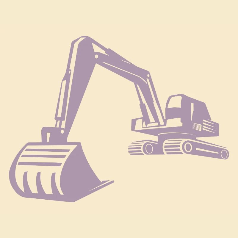 Excavator Silhouette, Precise Design for