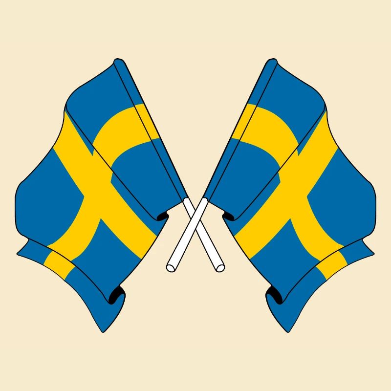 Zwei Flaggen Schweden