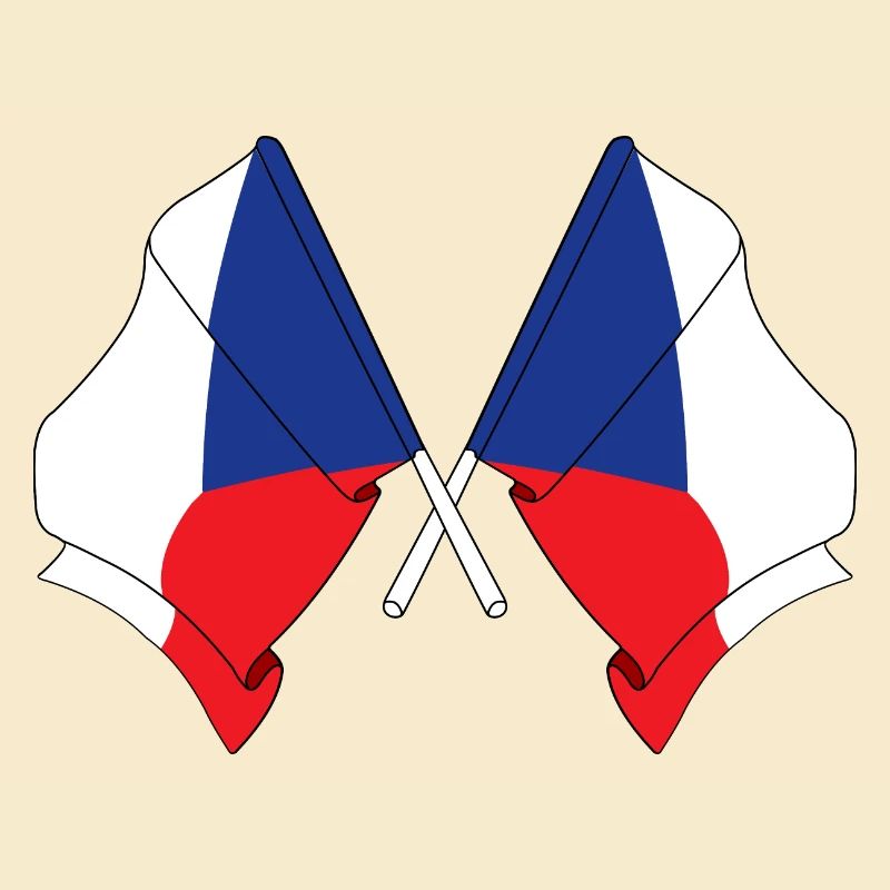 Two flags Czech Republic