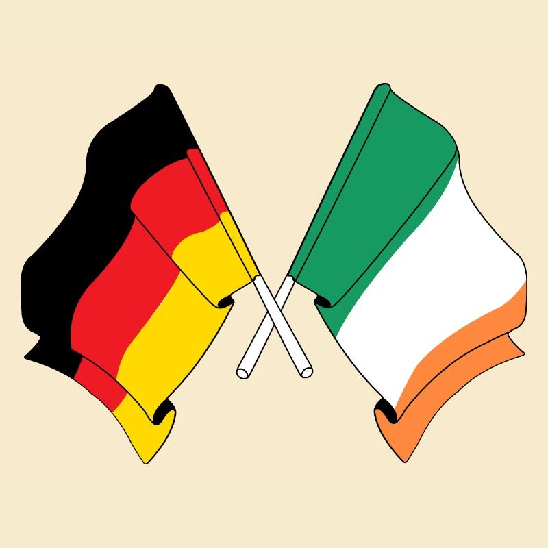 Drapeau de l’Allemagne et drapeau de l’Irlande