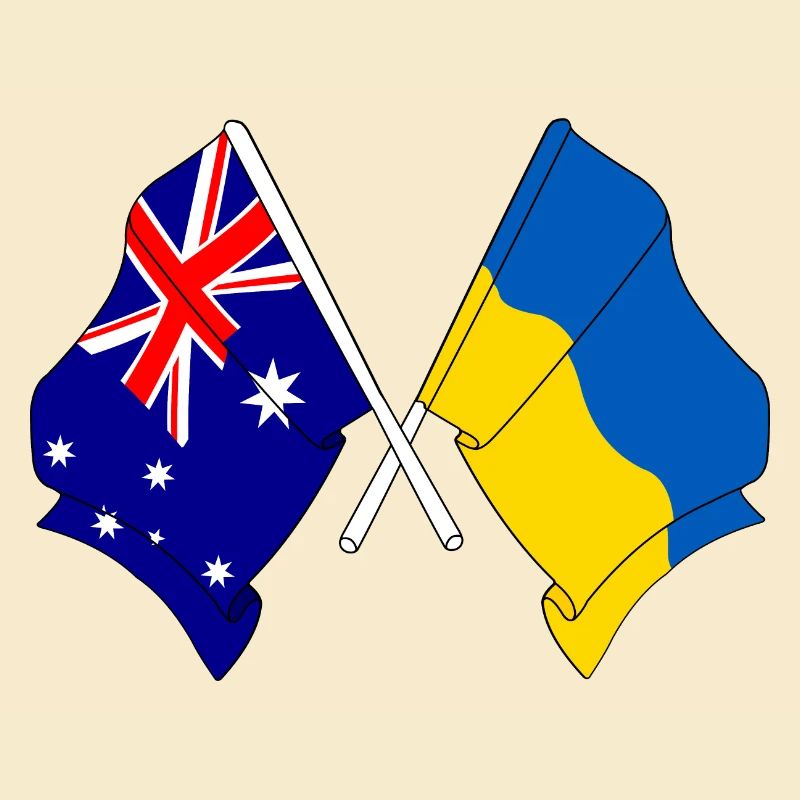 Drapeau de l’Australie et drapeau de l’Ukraine